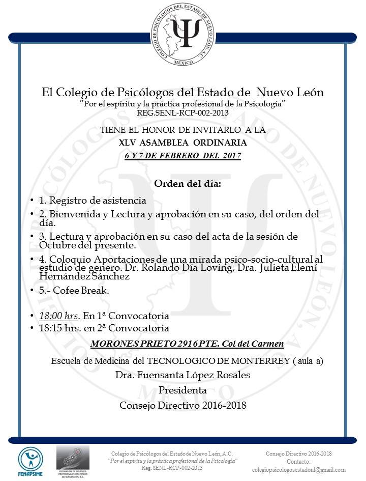 Convocatoria Febrero